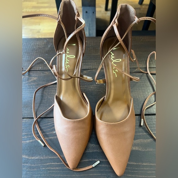 Lulus Brown Marie Chestnut Lace Up Strappy High Heel Size 7.5 - Picture 2 of 7